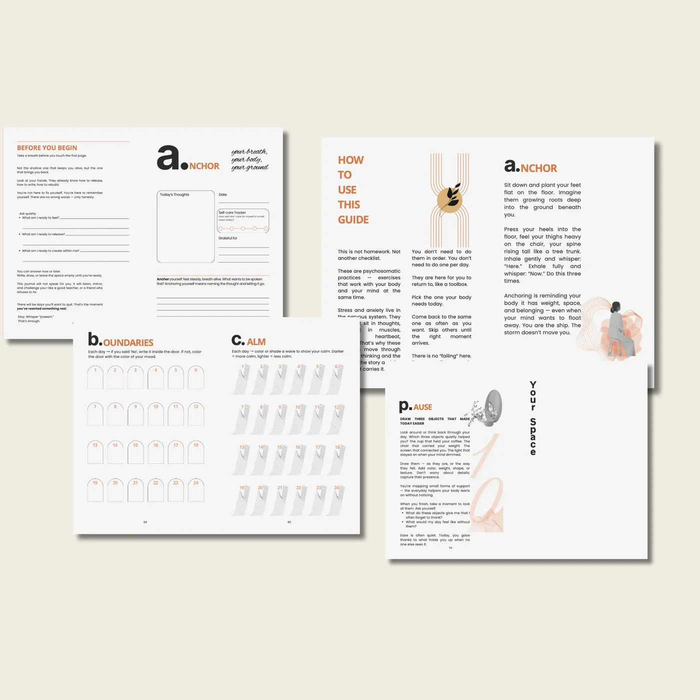 Preview pages from The A to Z Calm workbook